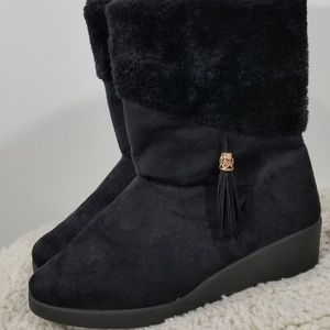 No Brand Black Winter Booties Sz 8